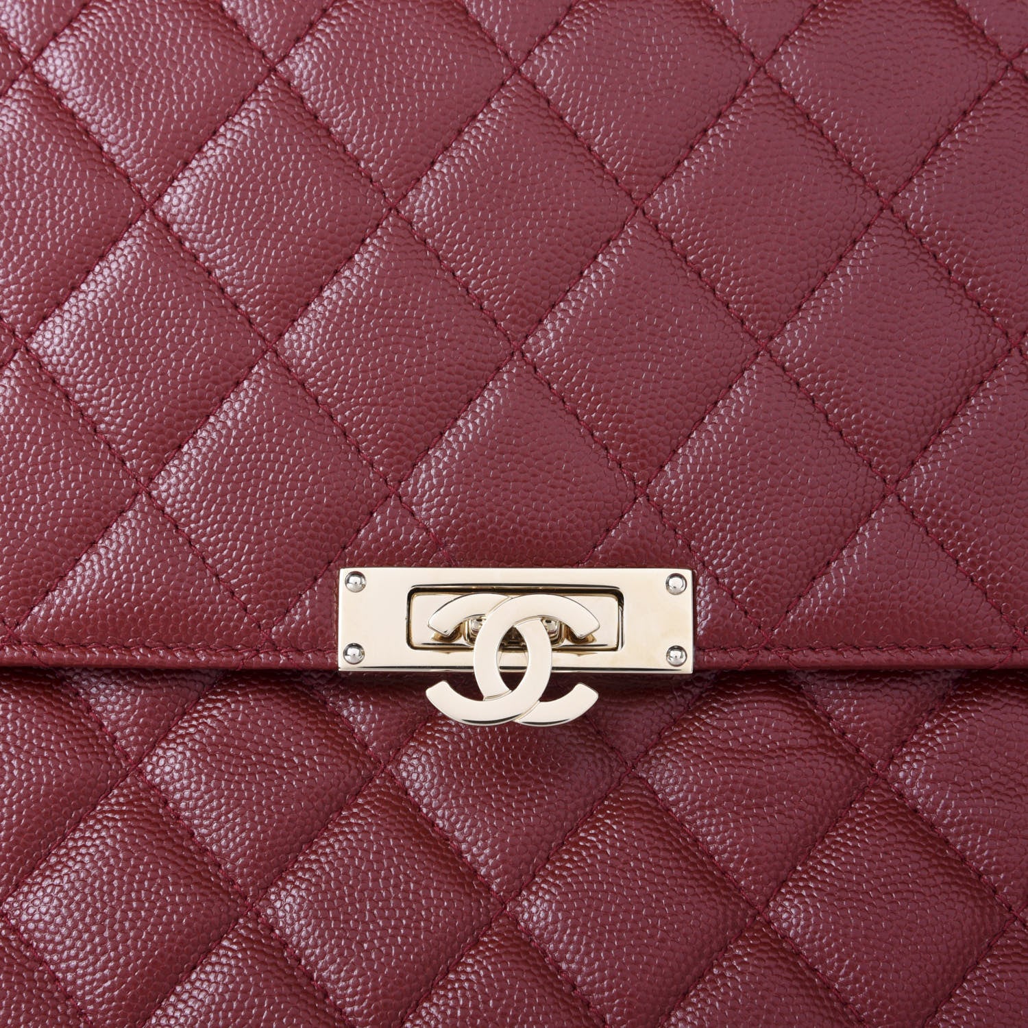 Chanel Caviar Quilted Large Golden Class Pouch Dark Red 7 of 8