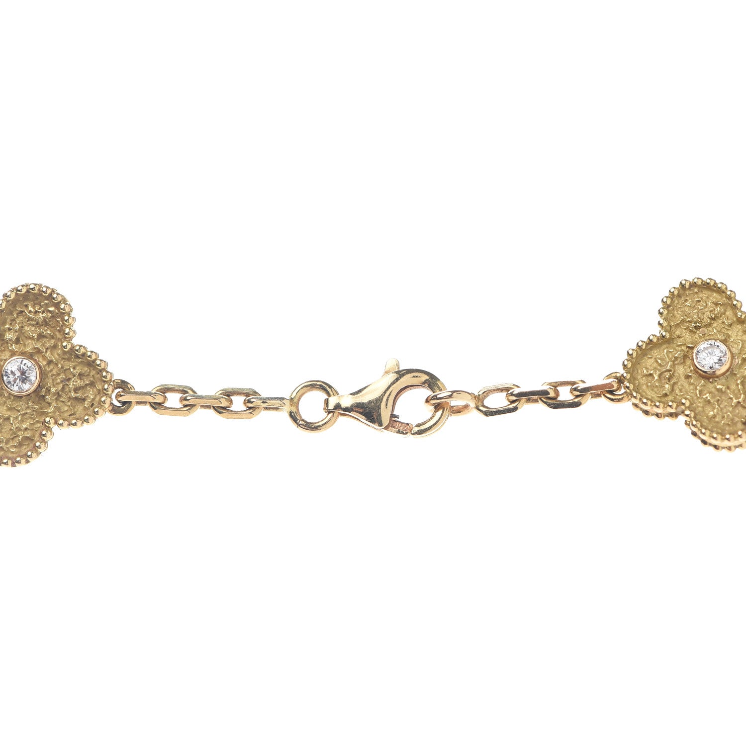 Van Cleef & Arpels 18K Yellow Gold Diamond 10 Motifs Vintage Alhambra Necklace 7 of 8