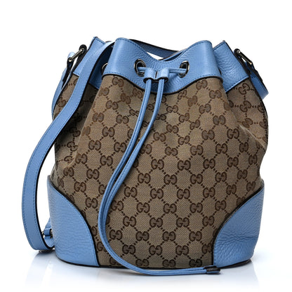 Gucci GG Monogram Calfskin Bucket Bag Blue 2 of 14
