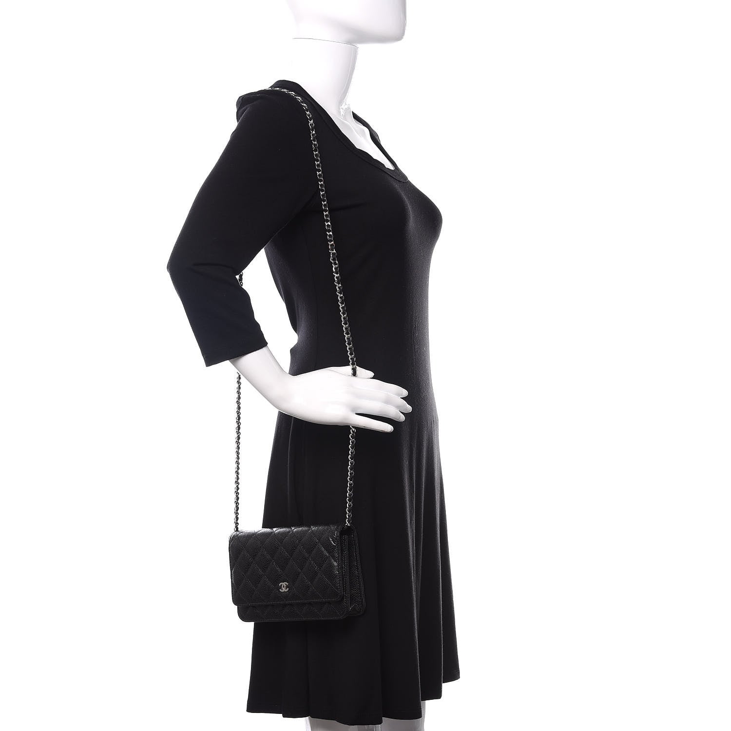Chanel Caviar Quilted Wallet On Chain WOC Black 2 of 11