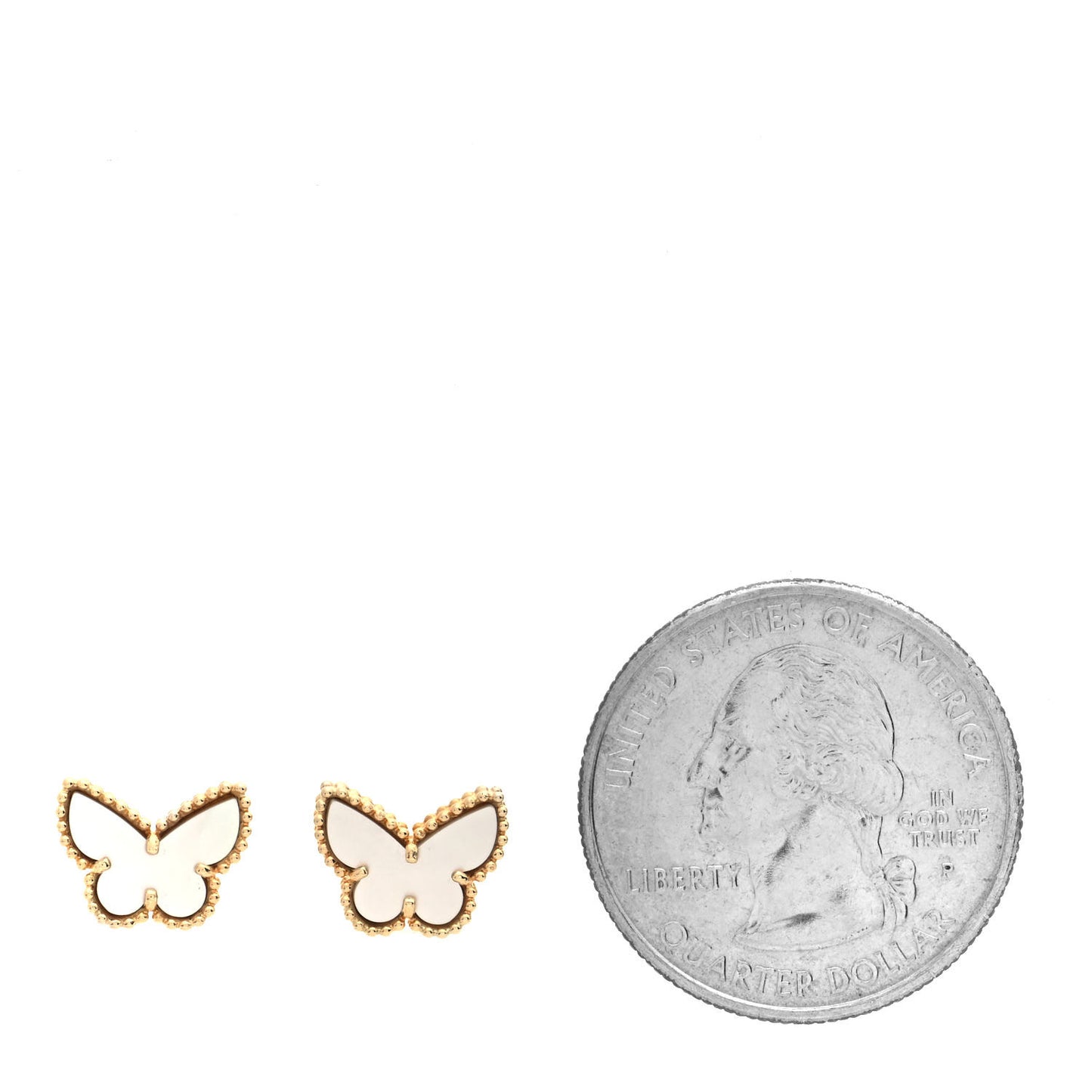 18K Yellow Gold Mother of Pearl Sweet Alhambra Butterfly Earrings