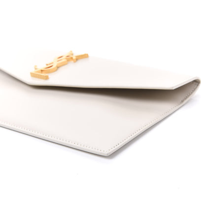 Saint Laurent Smooth Shiny Calfskin Medium Uptown Removable Pouch White 6 of 8