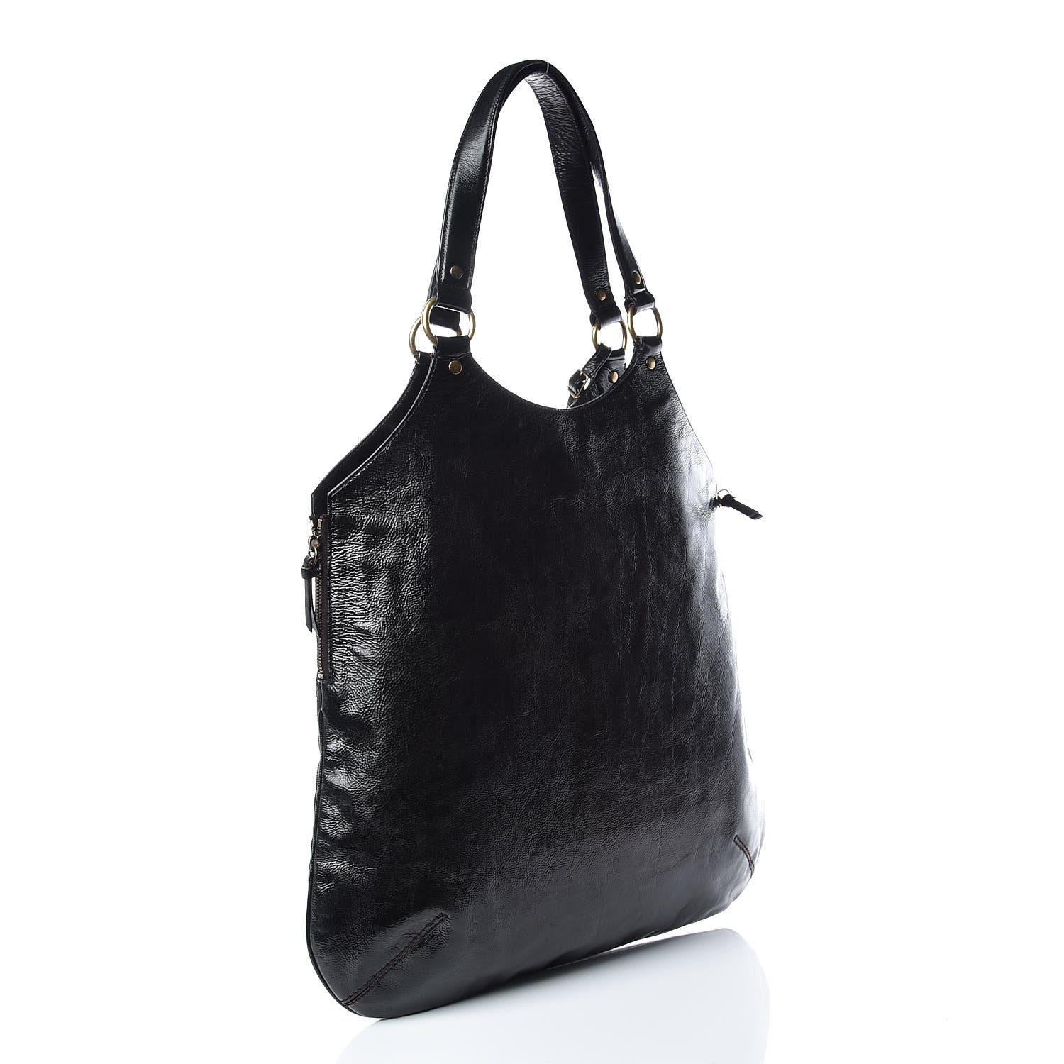 Saint Laurent Patent Tribute Tote Black 3 of 9