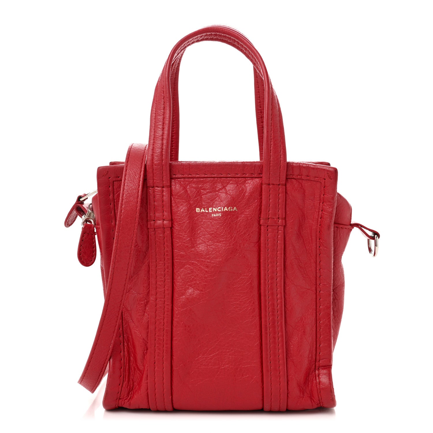 Balenciaga Agneau Arena XXS Bazar Shopper Tote Rouge Cardinal 1 of 11