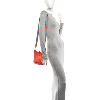 Hermes Taurillon Clemence Amazone Evelyne TPM Orange Poppy Bleu Saint Cyr 2 of 10