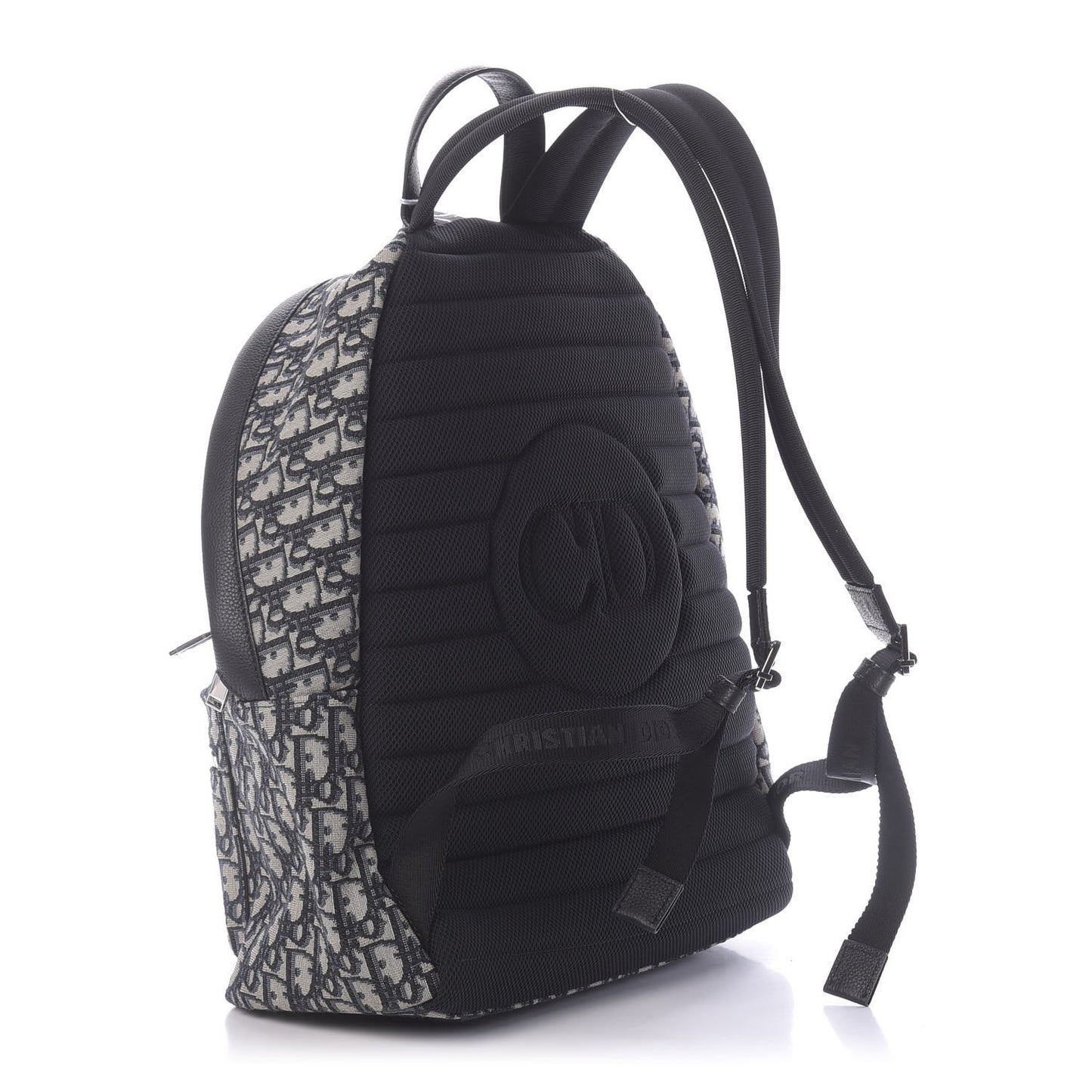 Oblique Calfskin Rider Backpack Beige Black