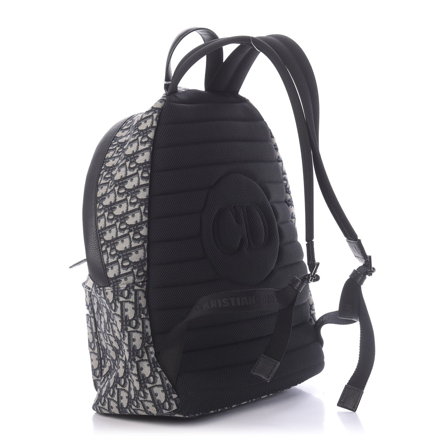 Christian Dior Oblique Calfskin Rider Backpack Beige Black 2 of 9