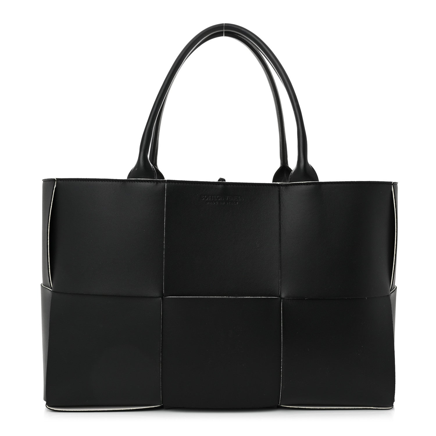 Bottega Veneta Nappa Maxi Intrecciato Medium Arco Tote Black White 1 of 11