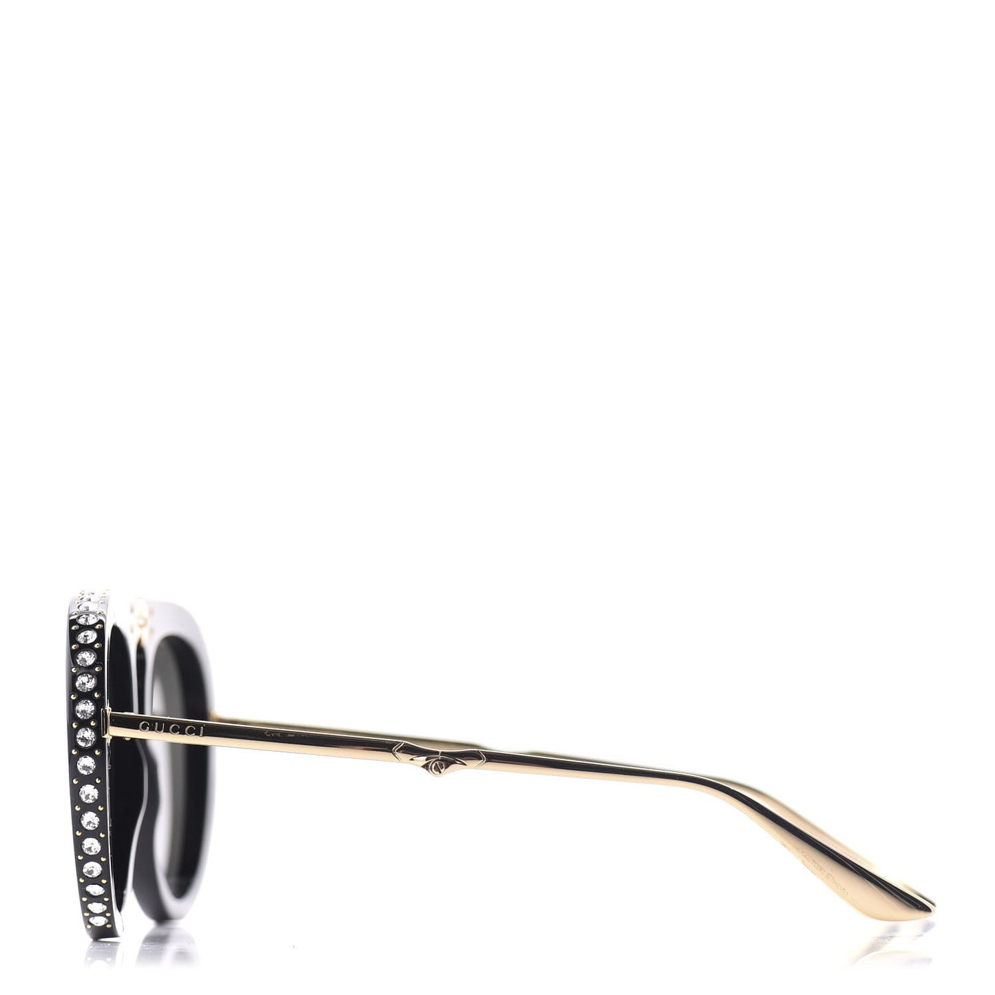 Acetate Crystal Foldable Aviator Sunglasses GG0307S Black
