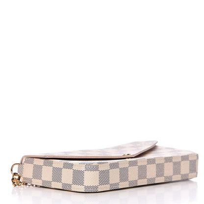 Louis Vuitton Damier Azur Pochette Felicie Chain Wallet Rose Ballerine 5 of 14