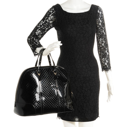 Gucci Patent Microguccissima Large Nice Top Handle Dome Bag Black 2 of 7