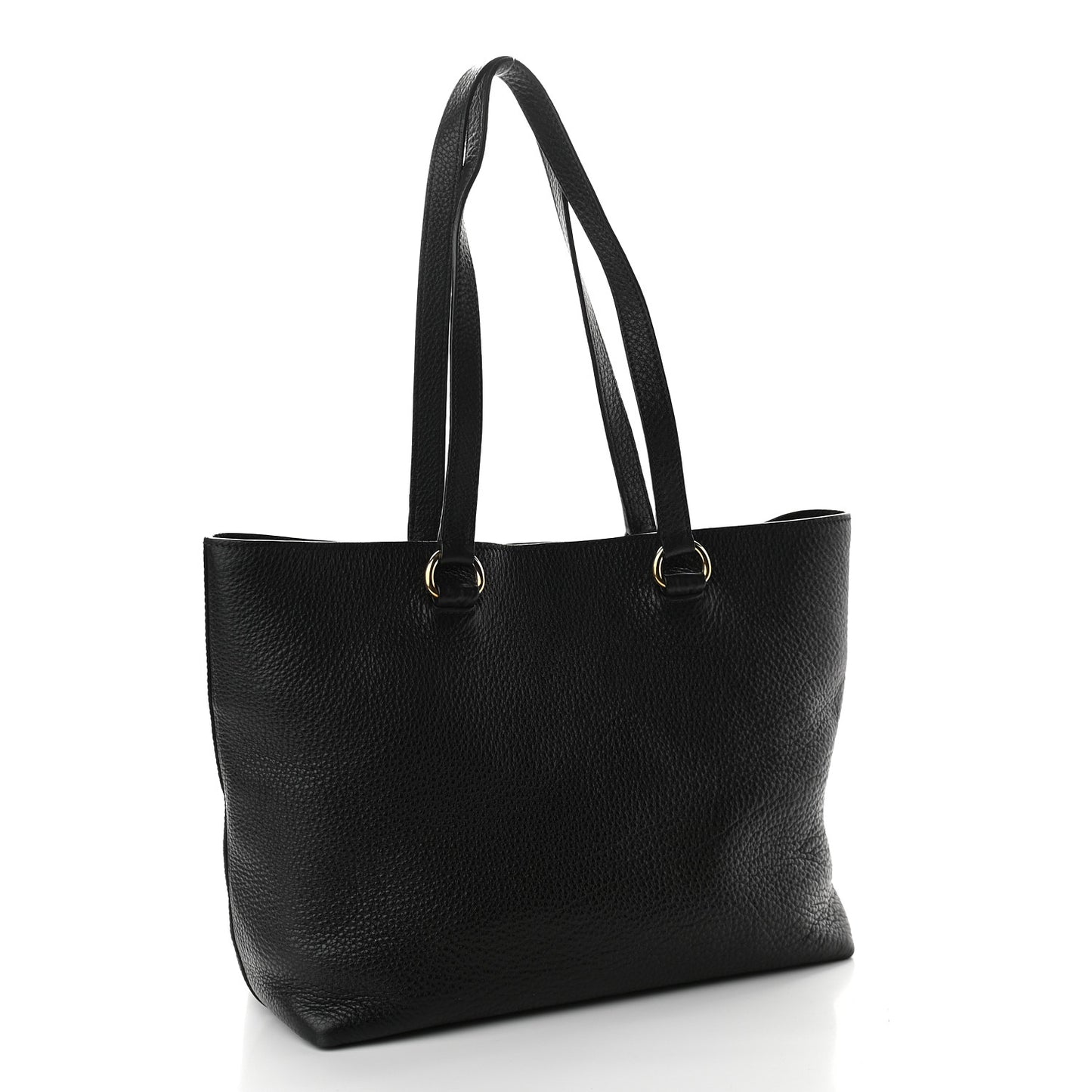 Vitello Phenix Embossed Logo Tote Black
