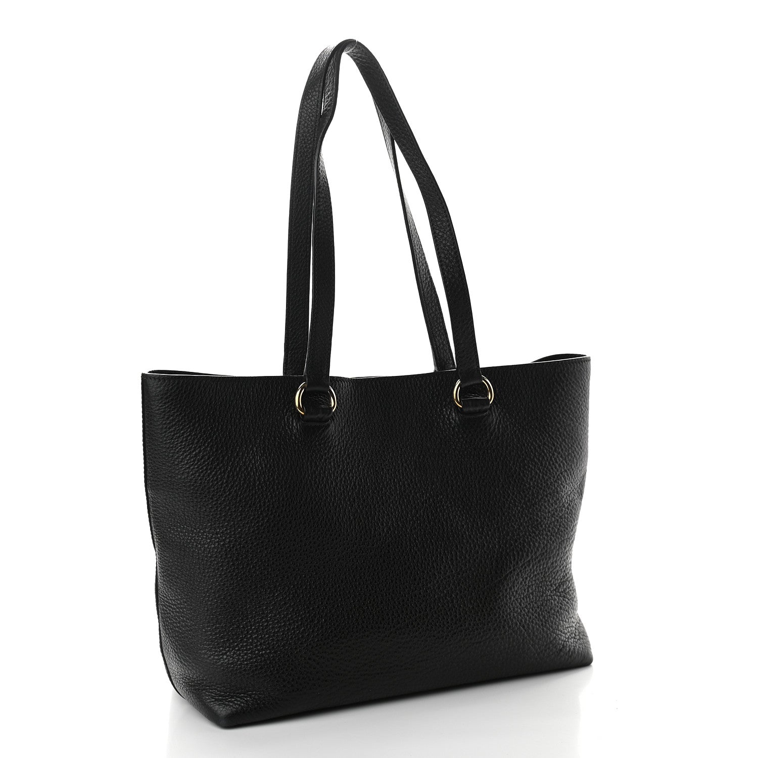 Prada Vitello Phenix Embossed Logo Tote Black 3 of 9