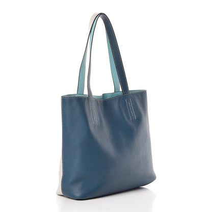 Hermes Veau Sikkim Double Sens 30 Reversible Tote Colvert Gris Perle Lagon 6 of 10