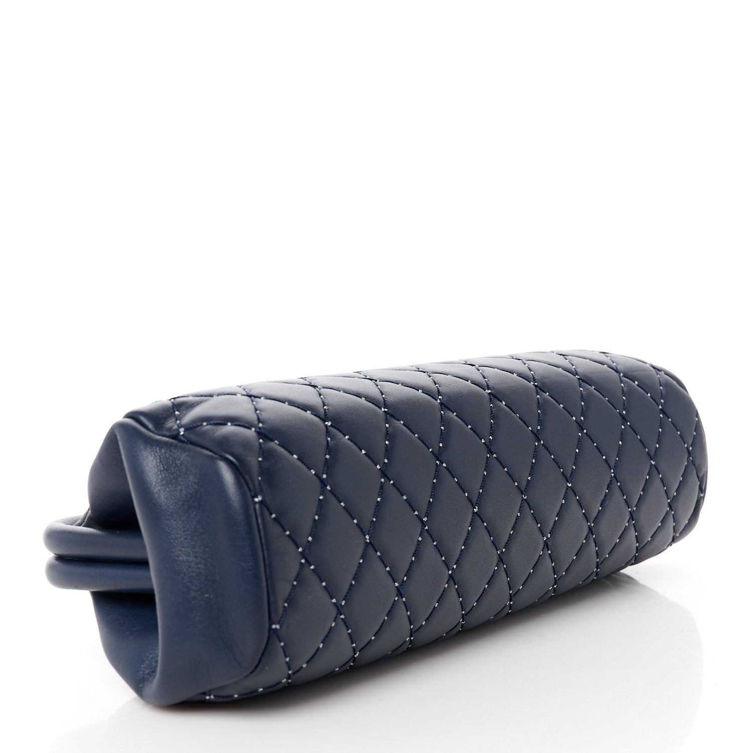 Chanel Lambskin Stitched Timeless Clutch Navy 4 of 10