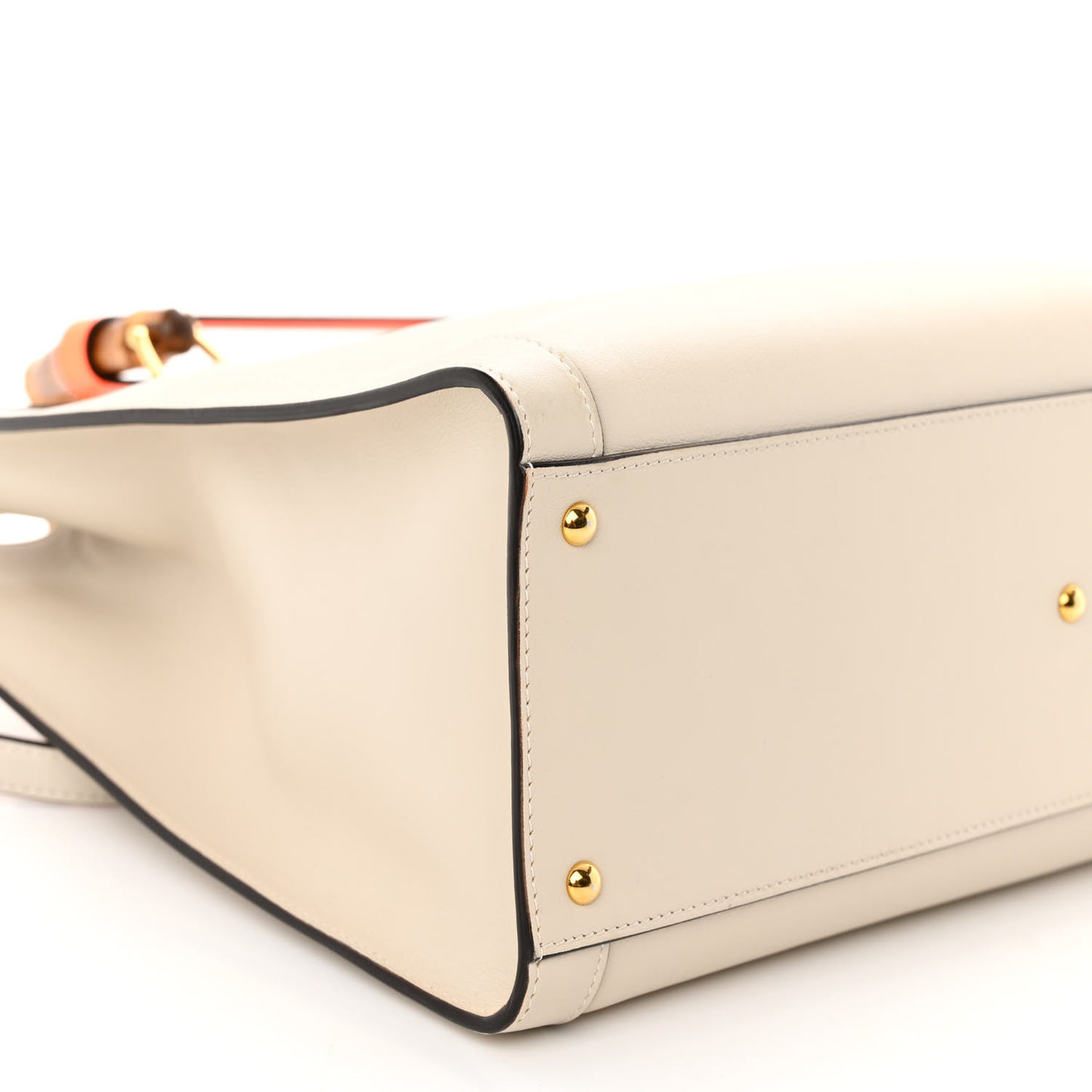 Wonka Grain Calfskin Small Diana Tote Bag Mystic White Orange Fluo