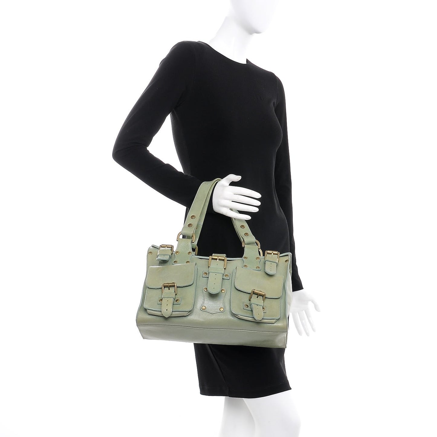 Calfskin Roxanne Satchel Green