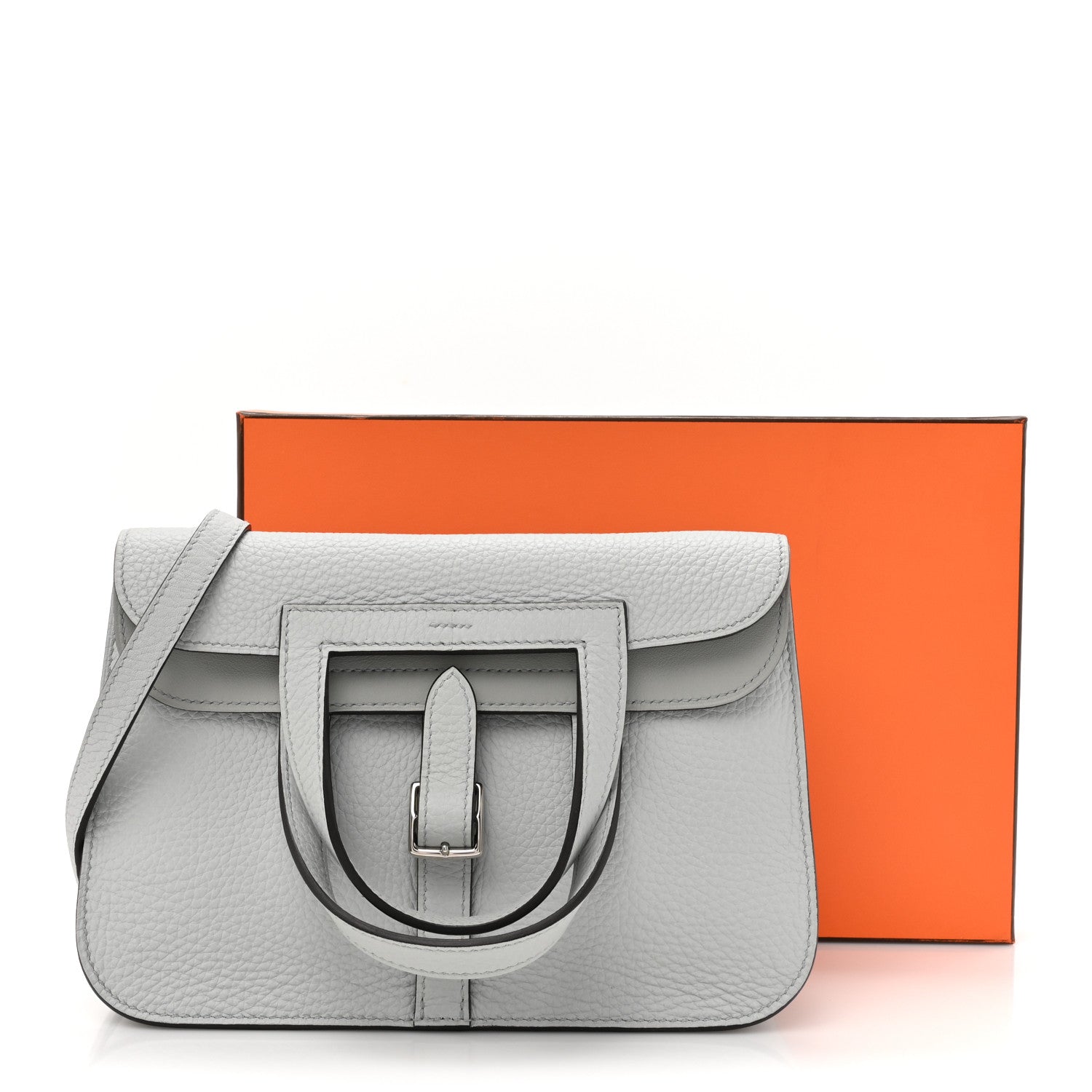 Hermes Taurillon Clemence Halzan 25 Halzan Bleu Pale 1723299