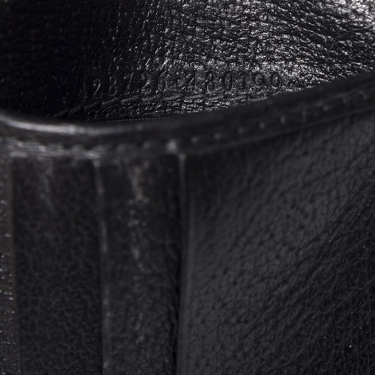 Calfskin Boar Effect GG Marmont Bi-Fold Wallet Black