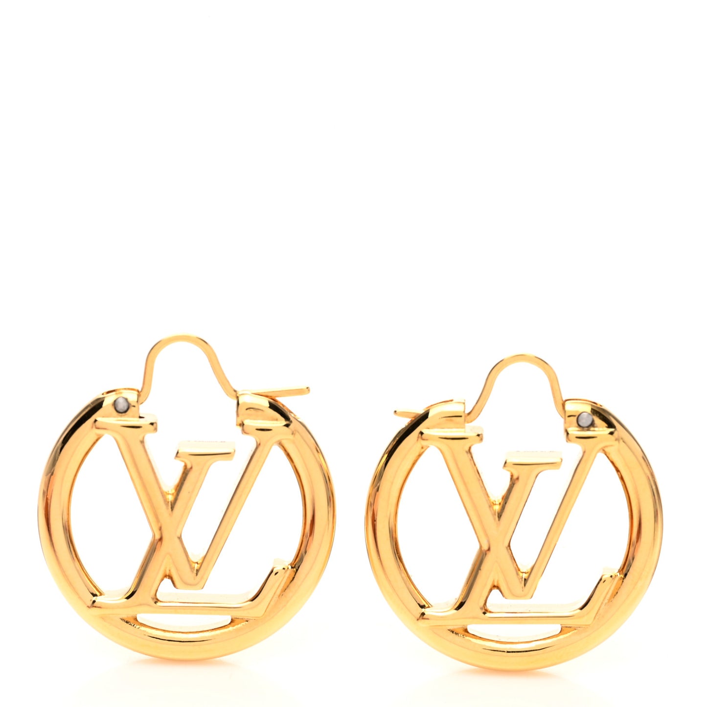 Metal Small Louise Hoop Earrings Gold