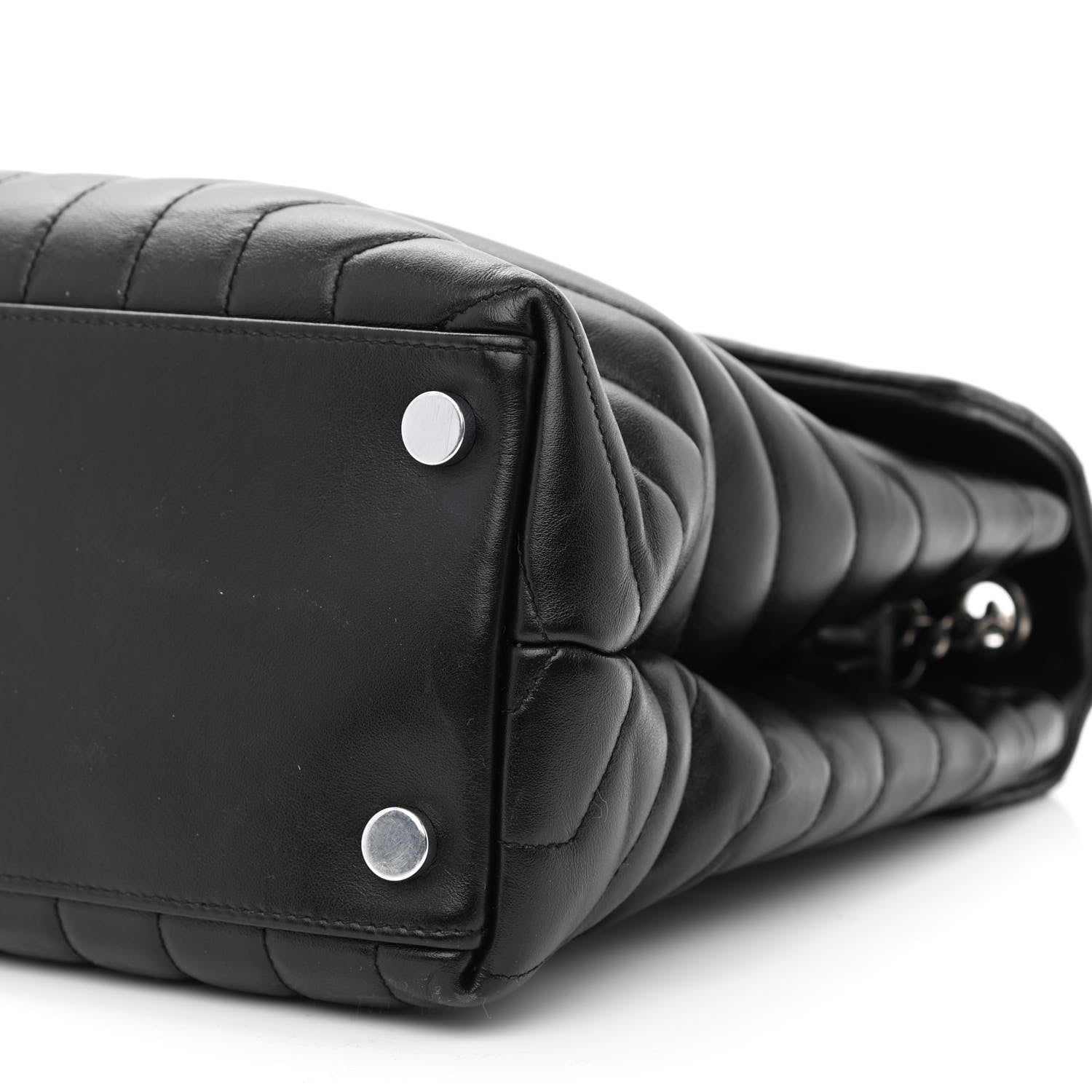 Saint Laurent Calfskin Y Quilted Monogram Large Loulou Chain Satchel Black 10 of 10