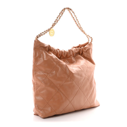 Chanel Shiny Calfskin Quilted Chanel 22 Camel 3 of 10