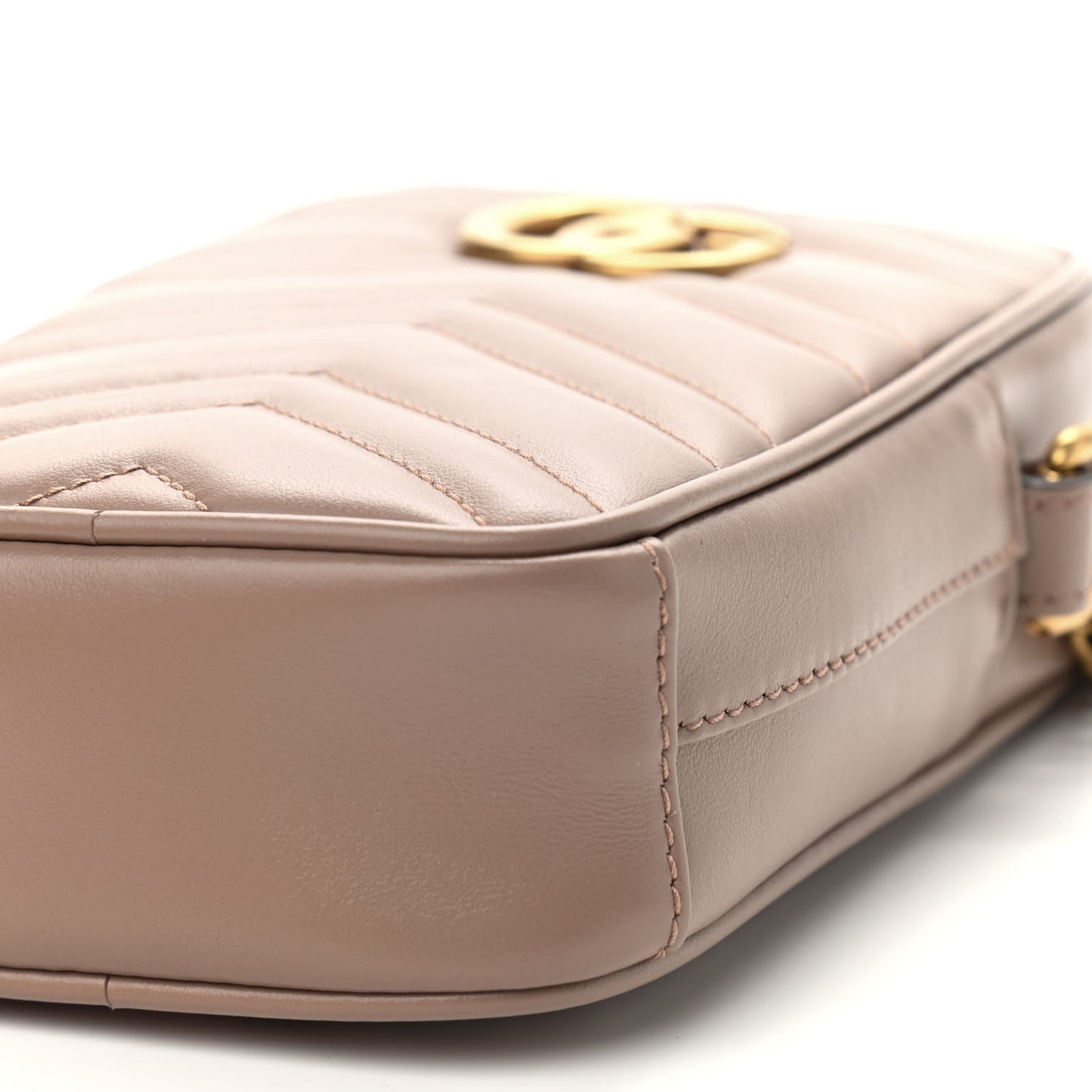 Calfskin Matelasse Mini GG Marmont Crossbody Bag Porcelain Rose