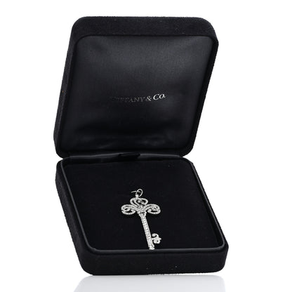 Tiffany Platinum Diamond Enchant Heart Key Pendant 5 of 5