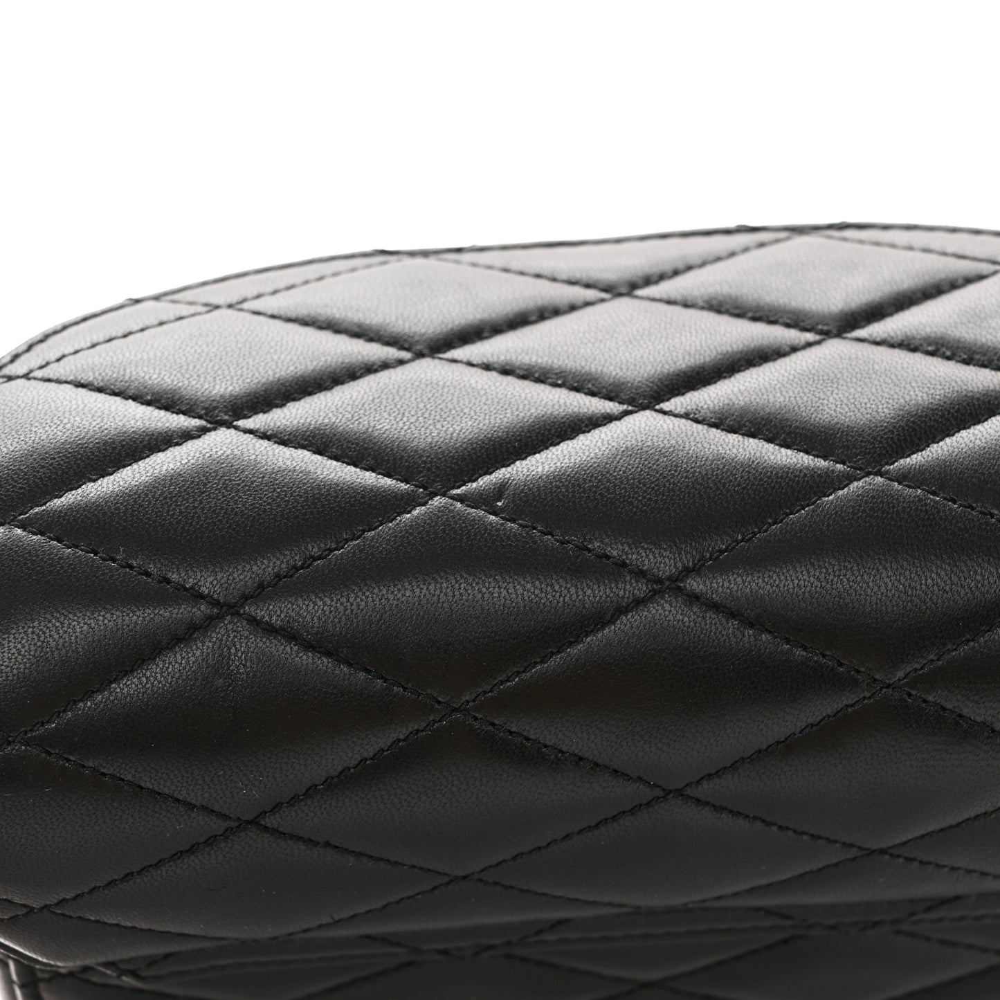 Lambskin Quilted Monogram June Box Bag Black