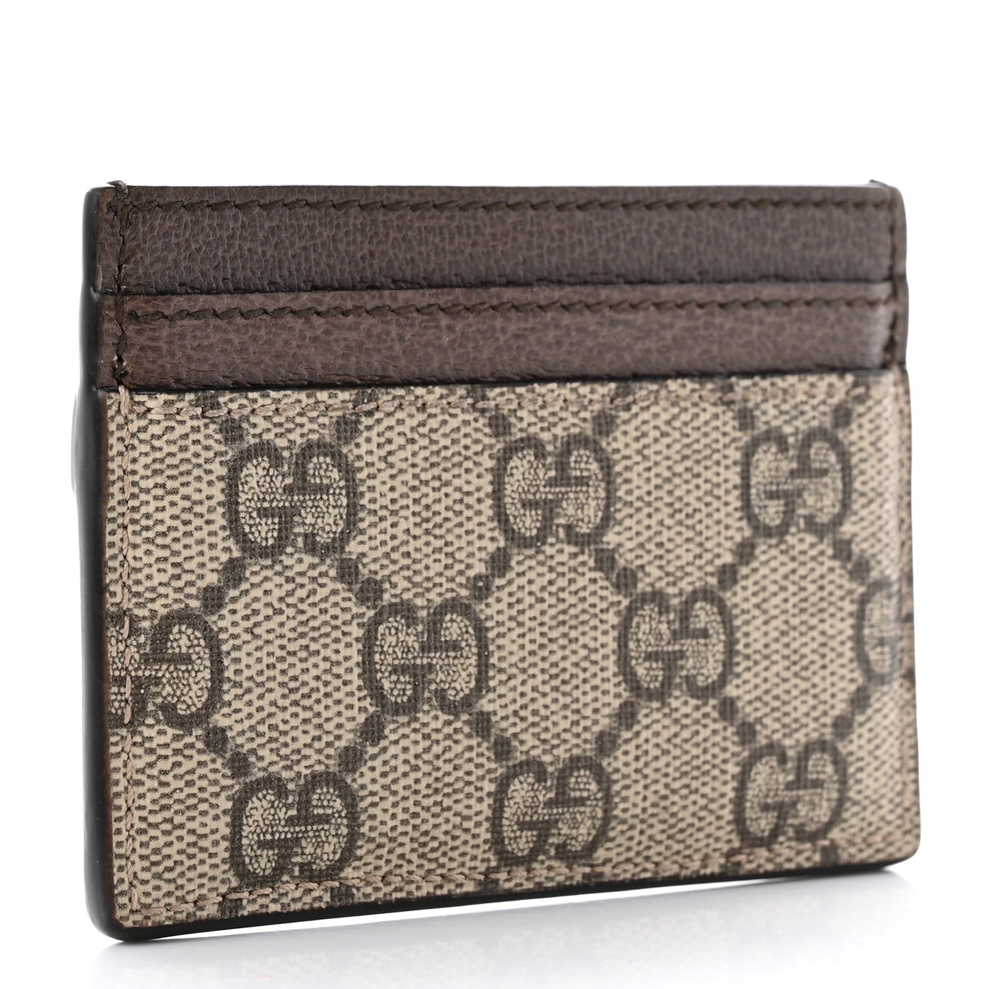 GG Supreme Monogram Ophidia Card Holder Brown