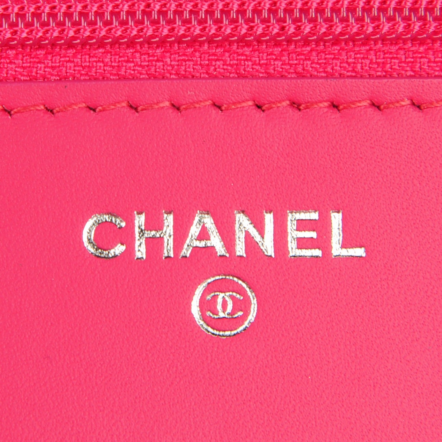 Chanel Patent Quilted Wallet On Chain WOC Fuchsia 6 of 8