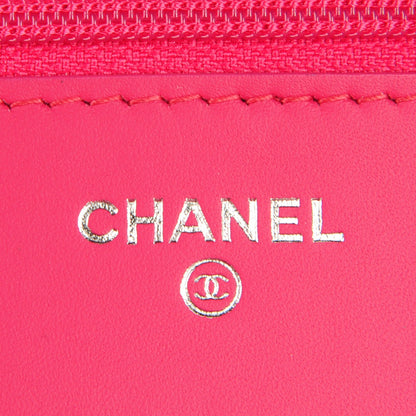 Chanel Patent Quilted Wallet On Chain WOC Fuchsia 6 of 8