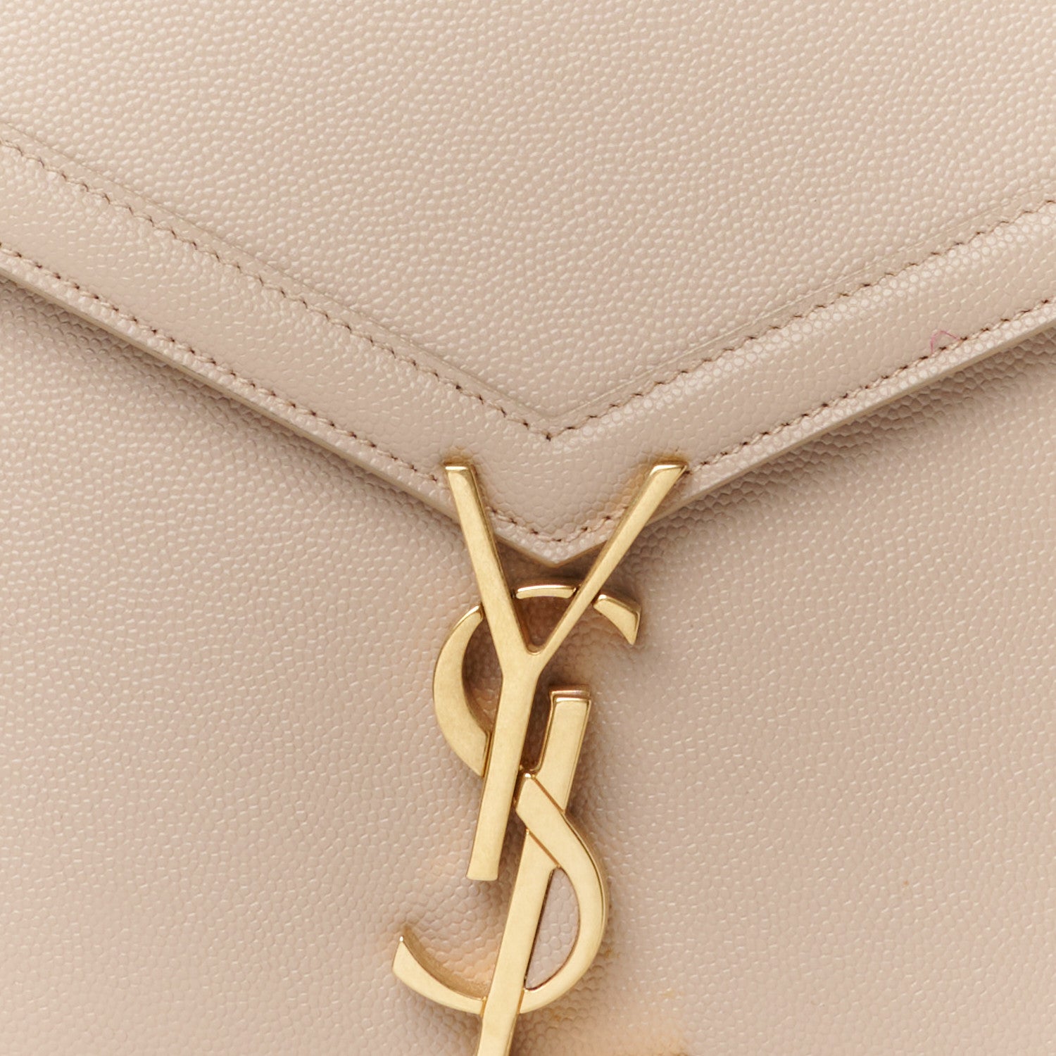 Saint Laurent Grain de Poudre Medium Classic Monogram Cassandra Top Handle Dark Beige 8 of 10