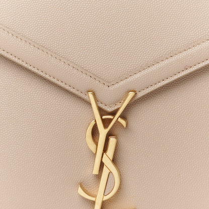 Saint Laurent Grain de Poudre Medium Classic Monogram Cassandra Top Handle Dark Beige 8 of 10
