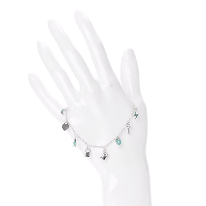 Tiffany Sterling Silver Enamel Love Notes Charm Bracelet Blue 2 of 5