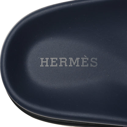 Hermes Suede Goatskin Womens Chypre Sandals 37.5 Marine Violet Majorette 8 of 9