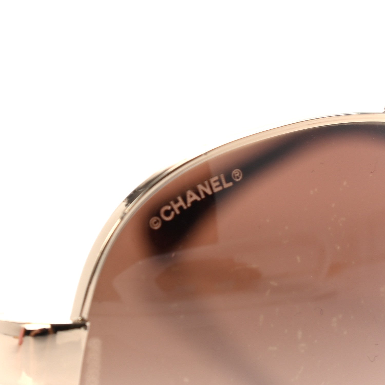 Chanel Lambskin Quilted CC Aviator Sunglasses 4195-Q Brown Gold 7 of 7