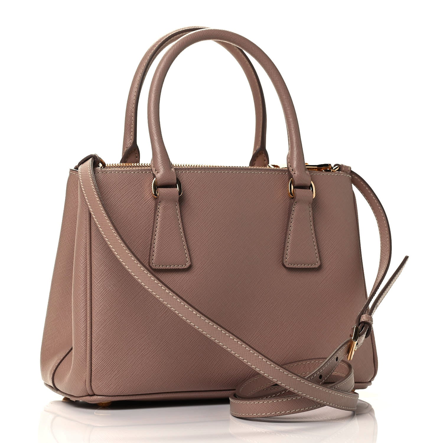 Prada Saffiano Mini Galleria Double Zip Tote Cipria 2 of 4