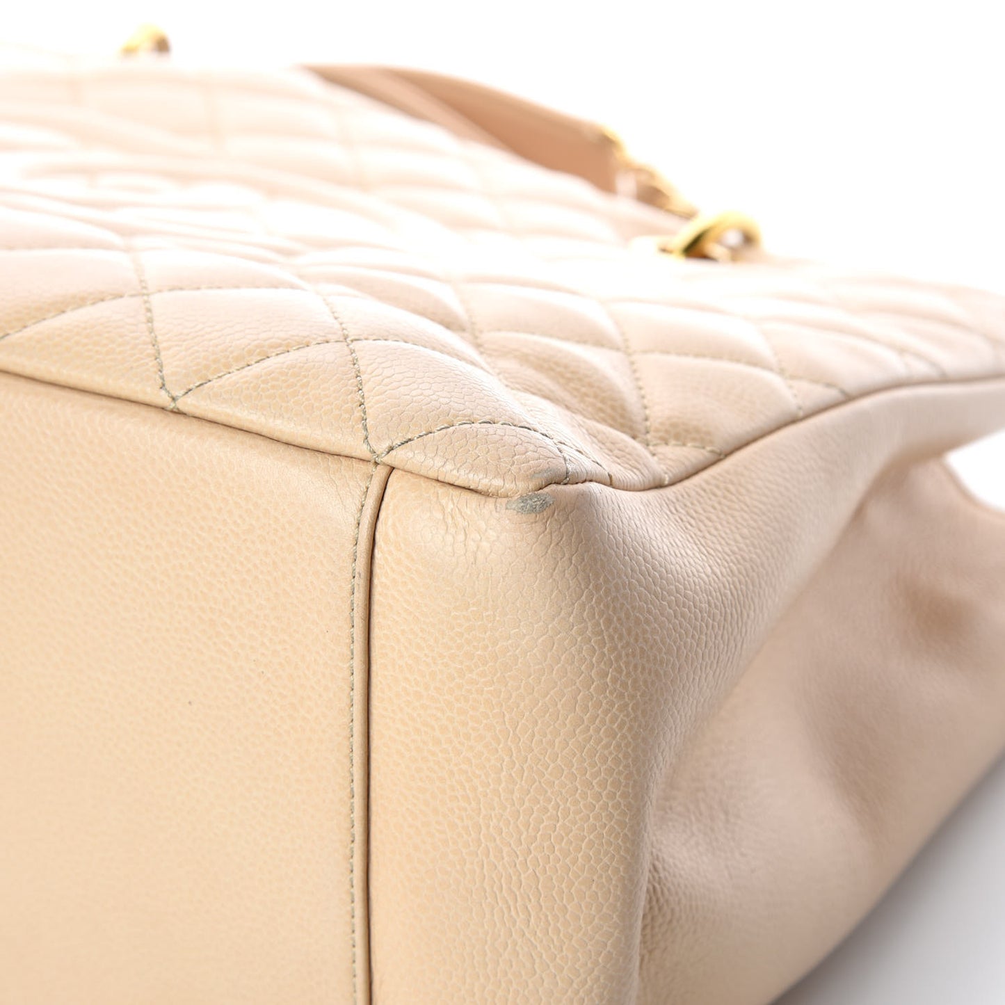 Caviar Quilted Grand Shopping Tote GST Beige Clair