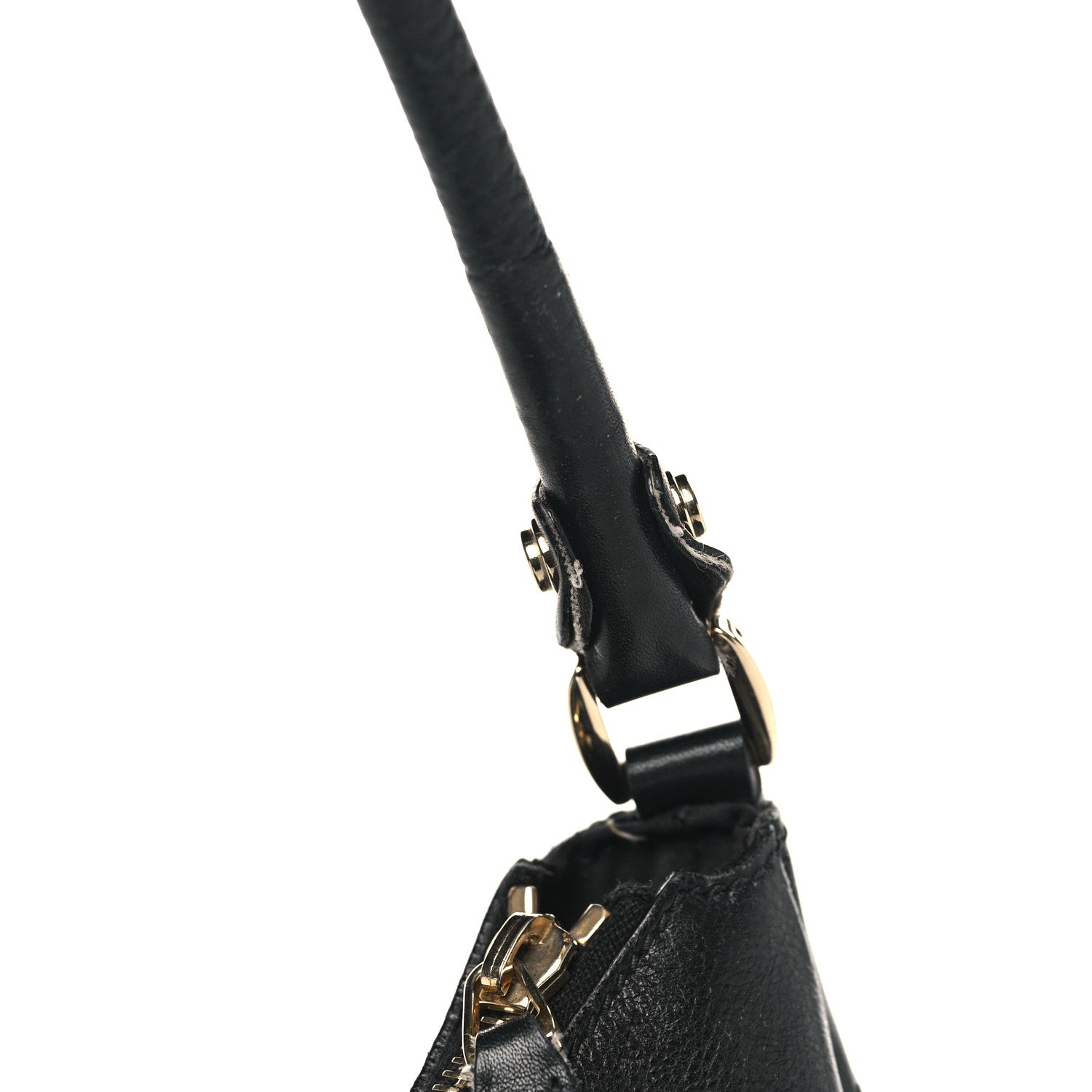 Gucci Monogram Large D Gold Ring Hobo Black 10 of 11