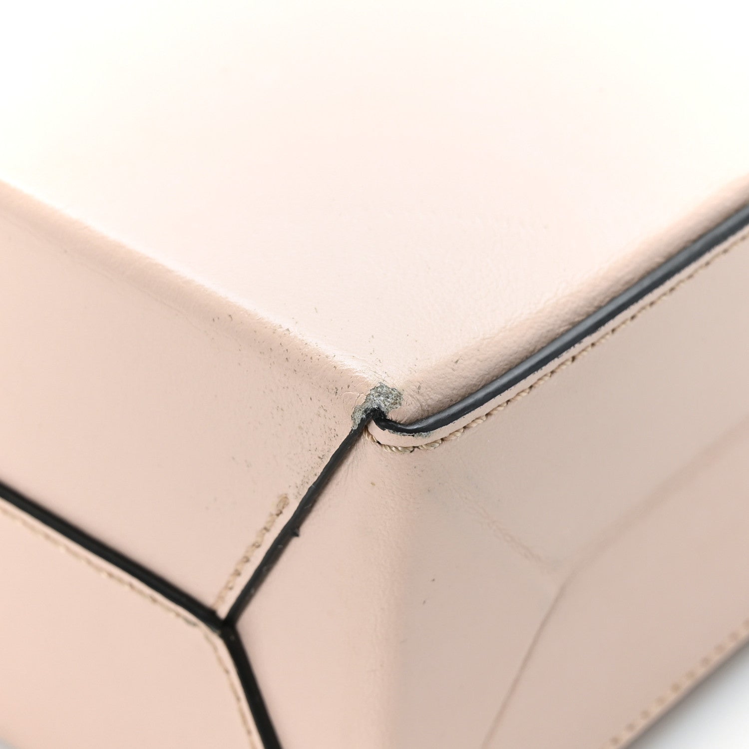 Fendi Vitello Fluffy Logo Small Shopping Bag Rosa Quarzo Black 12 of 12