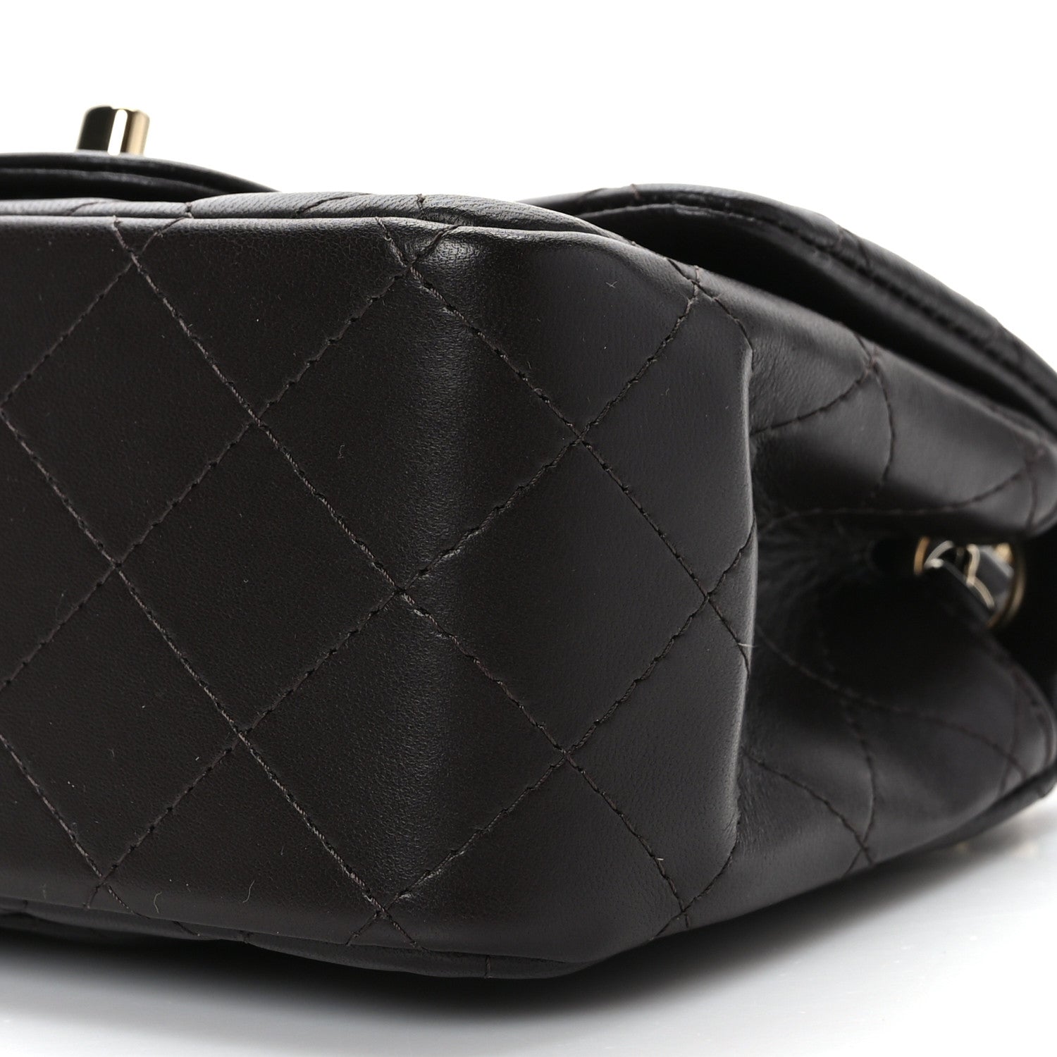 Chanel Lambskin Quilted Mini Square Flap Dark Brown 8 of 8
