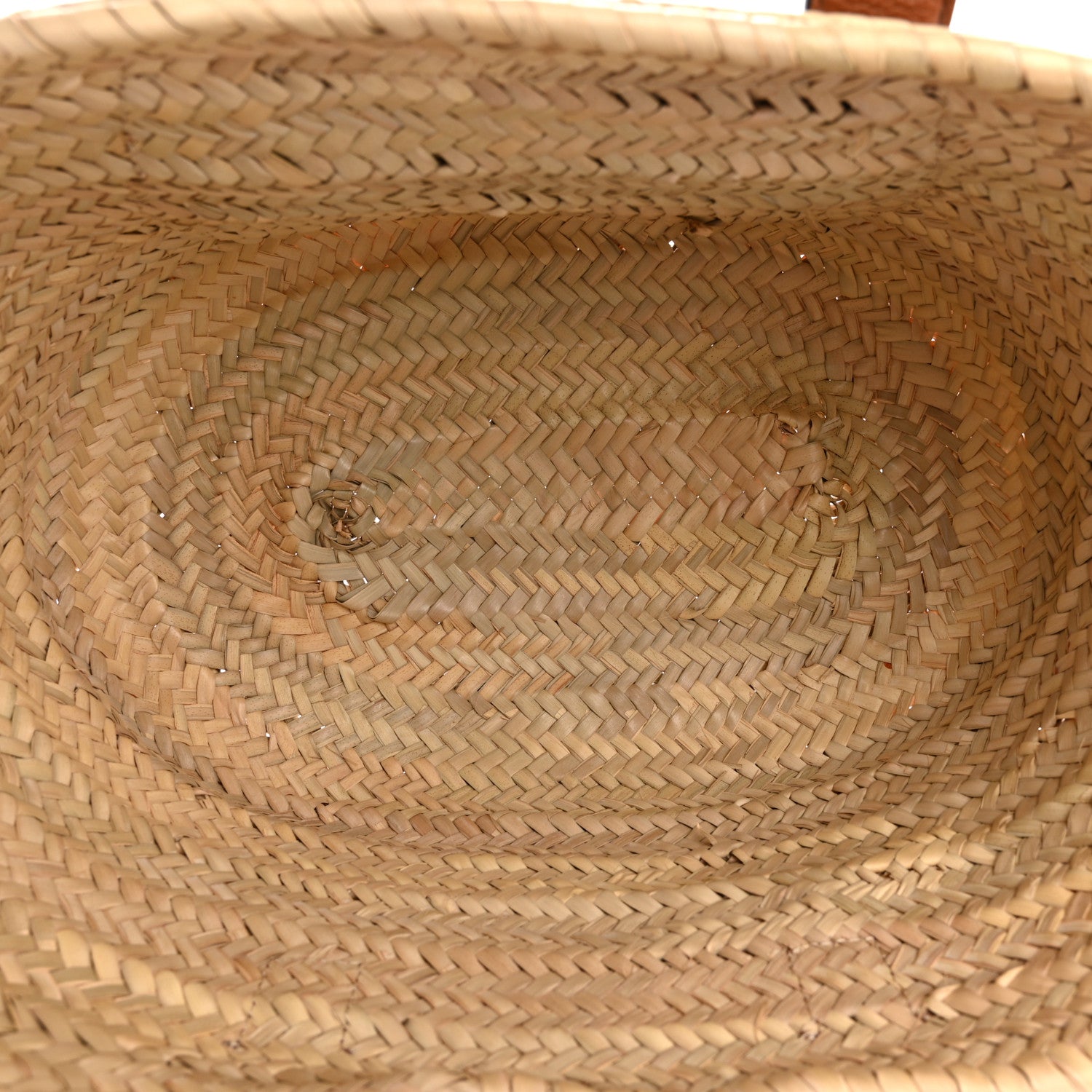 Chloe Raffia Small Grain Calfskin Medium Marcie Basket Tan 5 of 13