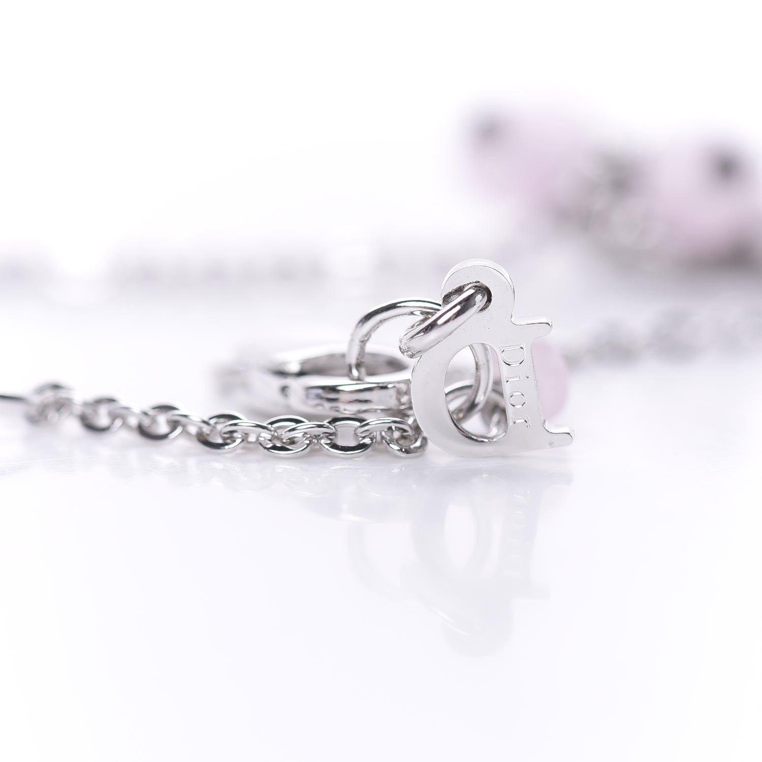 Christian Dior Logo Charms Heart Bracelet Silver 4 of 4