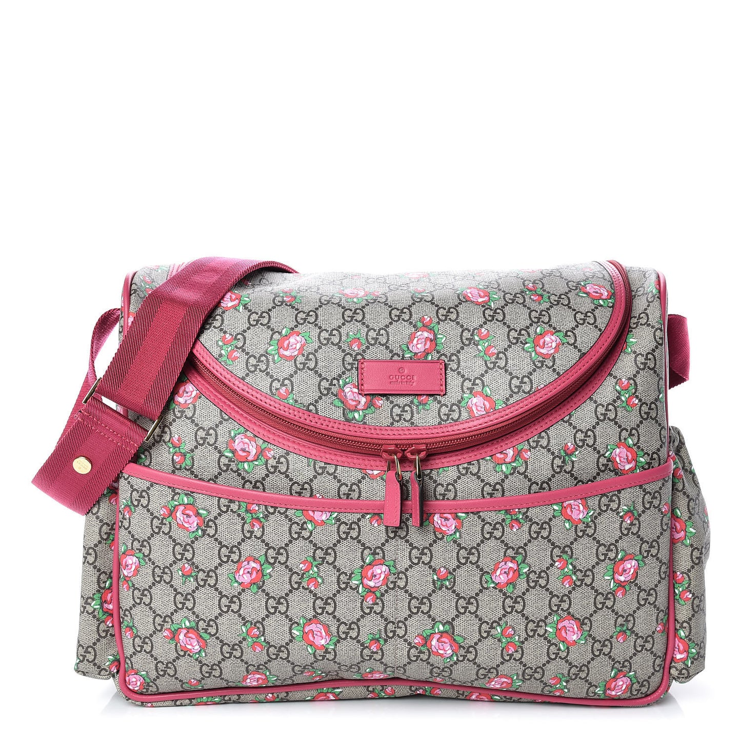 GG Supreme Monogram Rose Bud Diaper Bag Pink