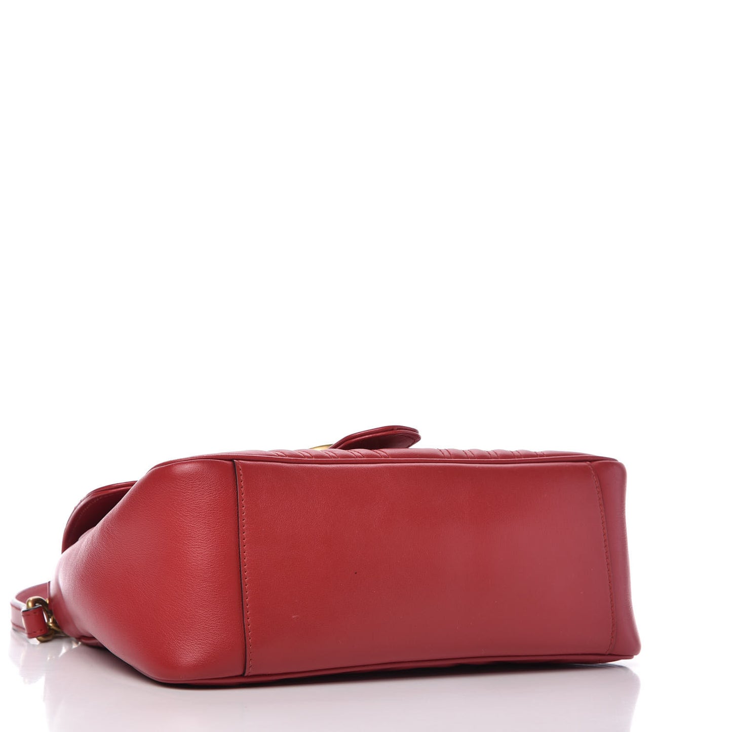 Calfskin Matelasse Small GG Marmont Top Handle Shoulder Bag Hibiscus Red