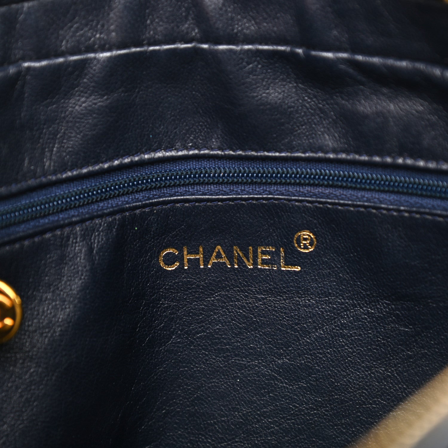 Chanel Lambskin Quilted CC Tassel Camera Case Navy 6 of 16