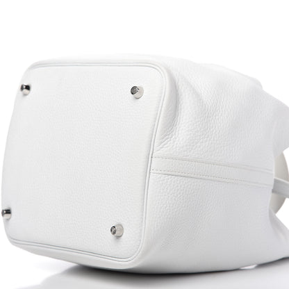 Hermes Taurillon Clemence Picotin 22 MM White 7 of 10