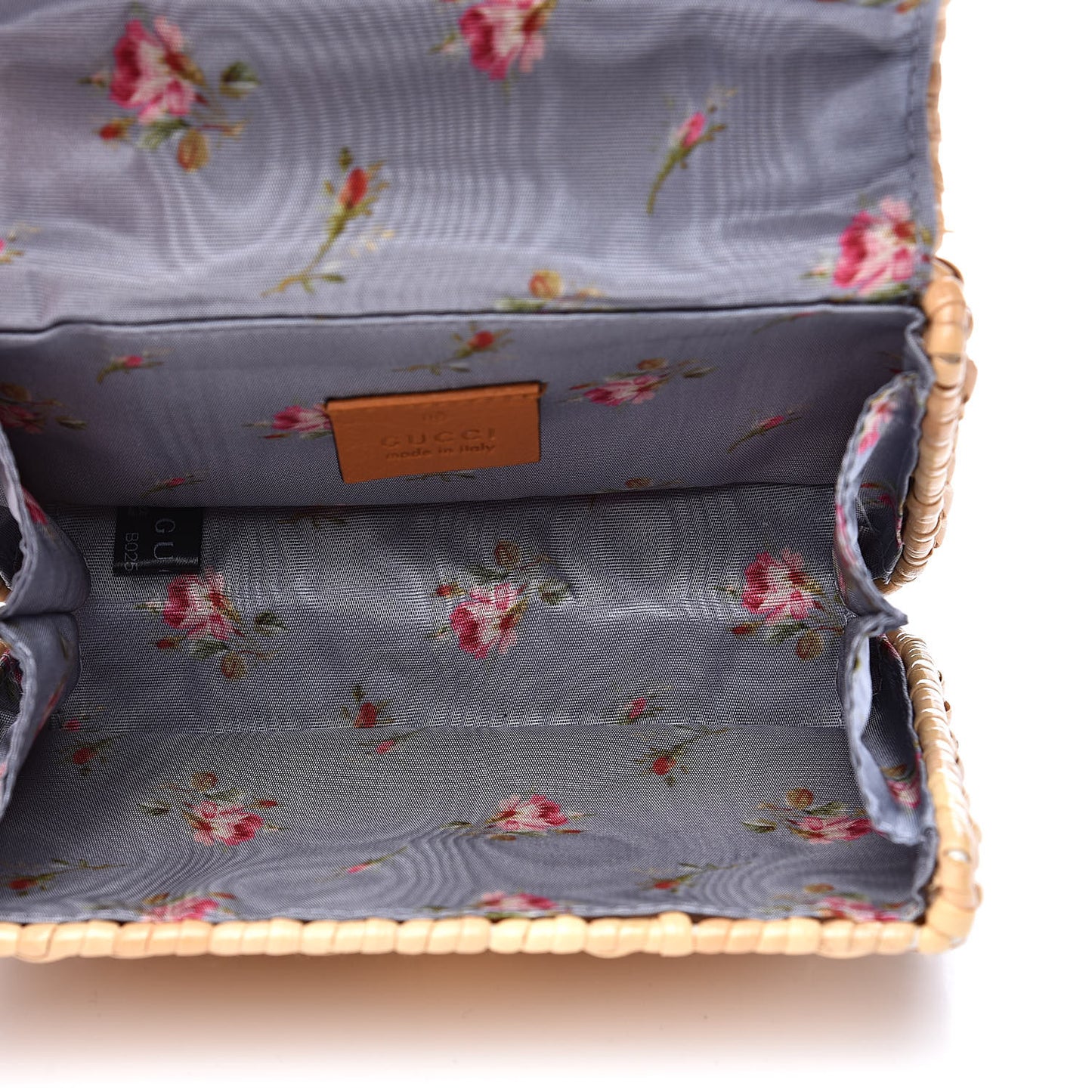 Glazed Wicker Mini Cestino Shoulder Bag Natural