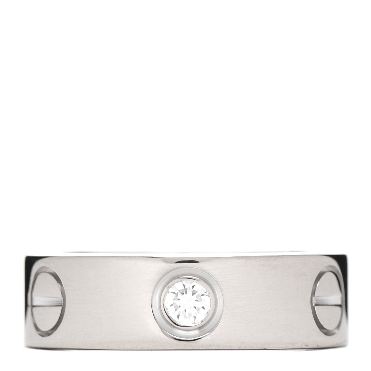 Cartier 18K White Gold 3 Diamond 5.5mm LOVE Ring 47 4.25 1 of 5